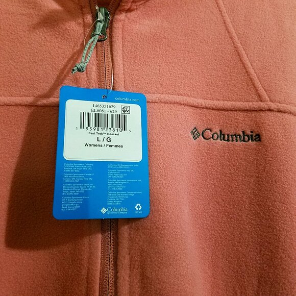 Columbia Women’s Fast Trek II Softshell Fleece Jacket – Size Large, Pink, New - Picture 10 of 15
